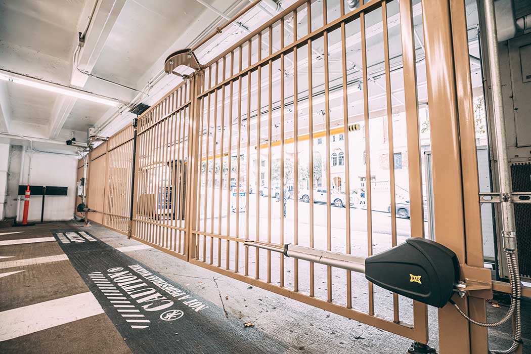 Automatic gate doors to parking garage