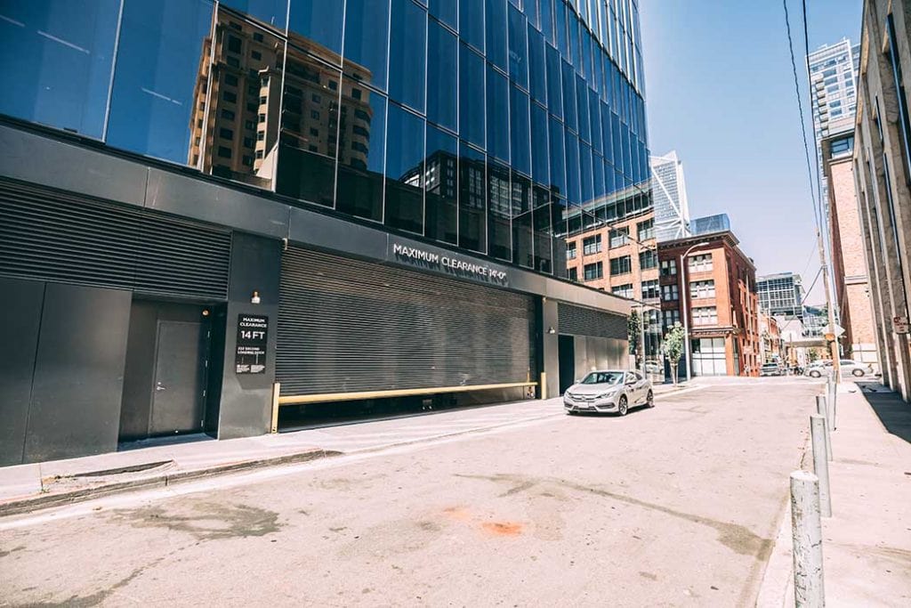 Entrance to LinkedIn's parking garage